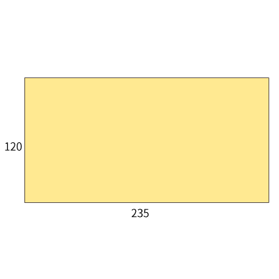 洋0ダイヤ Kクリーム 85 (〒枠なし)
幅 x 天地：235 x 120mm
米坪：85g/m2