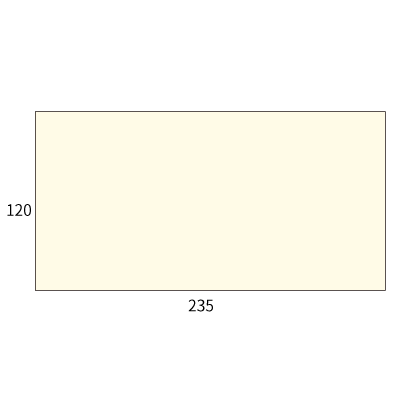 廃番）洋長3カマス アイボリー 85(〒枠なし)
幅 x 天地：235 x 120mm
米坪：85g/m2