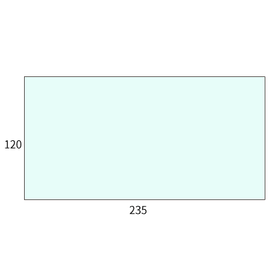 洋長3カマス ミズ 85(〒枠なし)
幅 x 天地：235 x 120mm
米坪：85g/m2