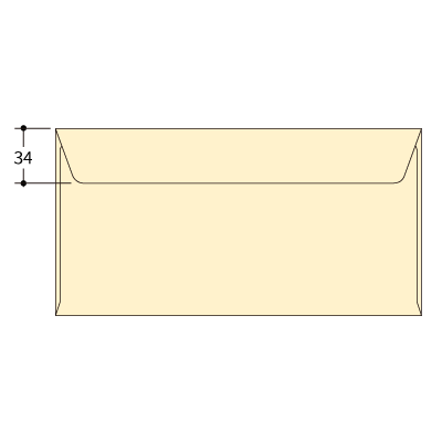 長3カマス34封筒 コットン ナチュラル116.3g
幅 x 天地：235 x 120mm
米坪：116g/m2