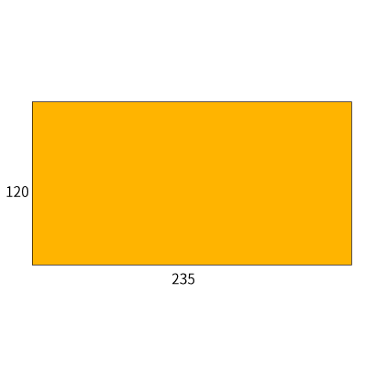 洋長3カマス オレンジ 85(〒枠なし)
幅 x 天地：235 x 120mm
米坪：85g/m2