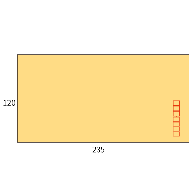 洋0ダイヤ ECオレンジ 100 (〒枠付き)