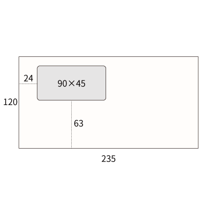洋長3カマス セロ窓1号 透けないコーティング パステルホワイト100 (〒枠なし)
幅 x 天地：235 x 120mm
米坪：100g/m2