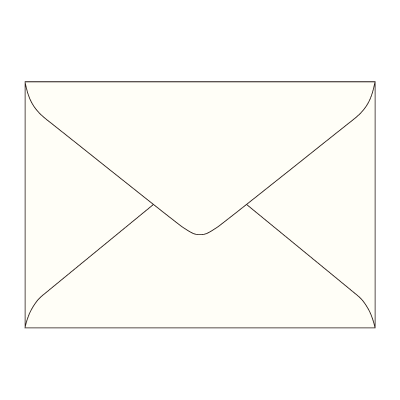 洋2ダイア封筒 コットンスノーホワイト 116.3g
幅 x 天地：162 x 114mm
米坪：116g/m2