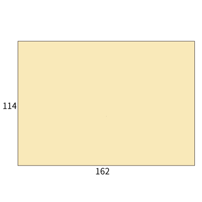 パステルベージュ洋2枠ナシ
幅 x 天地：162 x 114mm
米坪：100g/m2