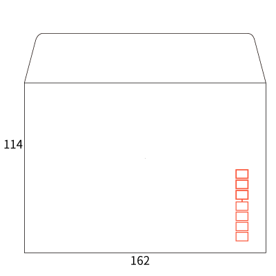 洋2 ケント 100 カマス貼 (〒枠付き)