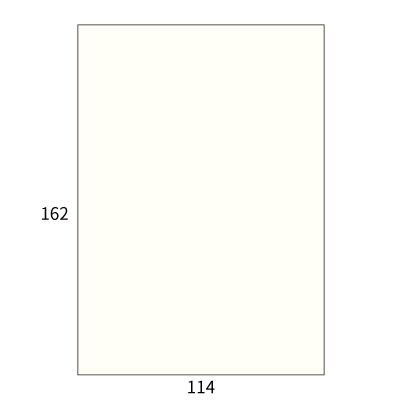 洋2タテカマス コットン スノーホワイト
幅 x 天地：114 x 162mm
米坪：116g/m2