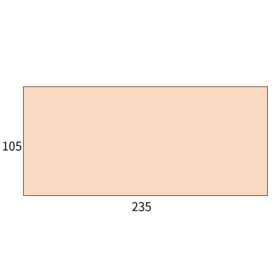 パステルピンク洋4 (500枚函)枠ナシ
幅 x 天地：235 x 105mm
米坪：100g/m2
