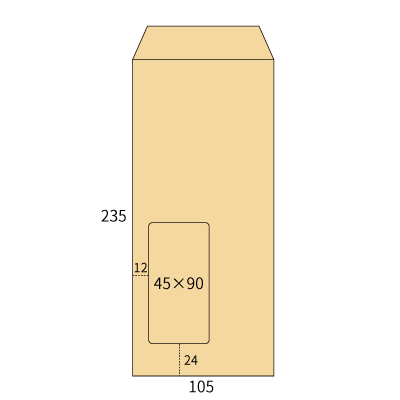 洋4タテ セロ窓1号 クラフト70 (〒枠なし)