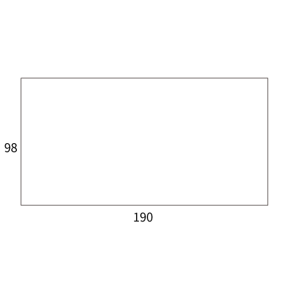白菊 6号(〒枠なし)190×98
幅 x 天地：190 x 98mm
米坪：100g/m2